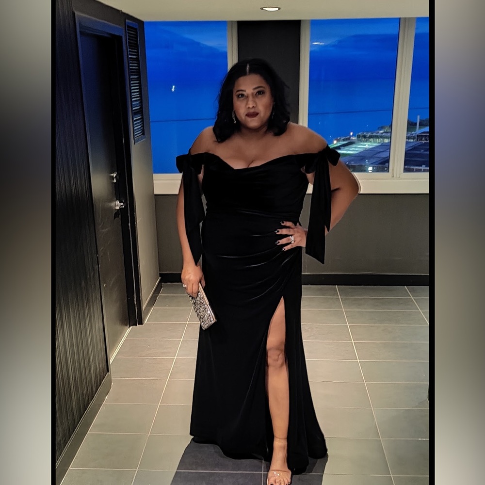 Plus size bridesmaid formal prom party dress